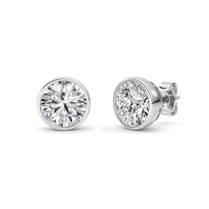 4CTW Round Shaped Lab Grown Diamond (F/VS) Earring in 14K White Gold