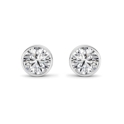 4CTW Round Shaped Lab Grown Diamond (F/VS) Earring in 14K White Gold