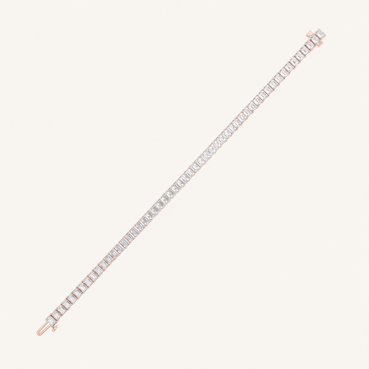 15CT Emerald Cut Lab Grown Diamond Tennis Bracelet