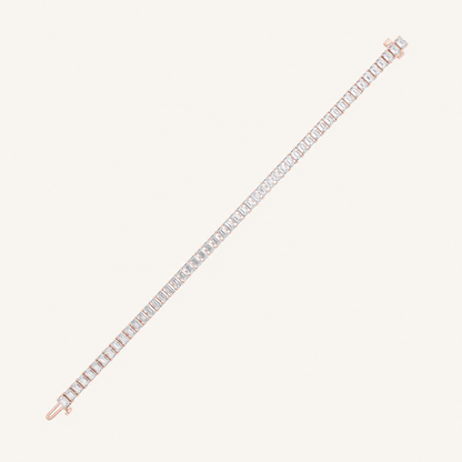15CT Emerald Cut Lab Grown Diamond Tennis Bracelet