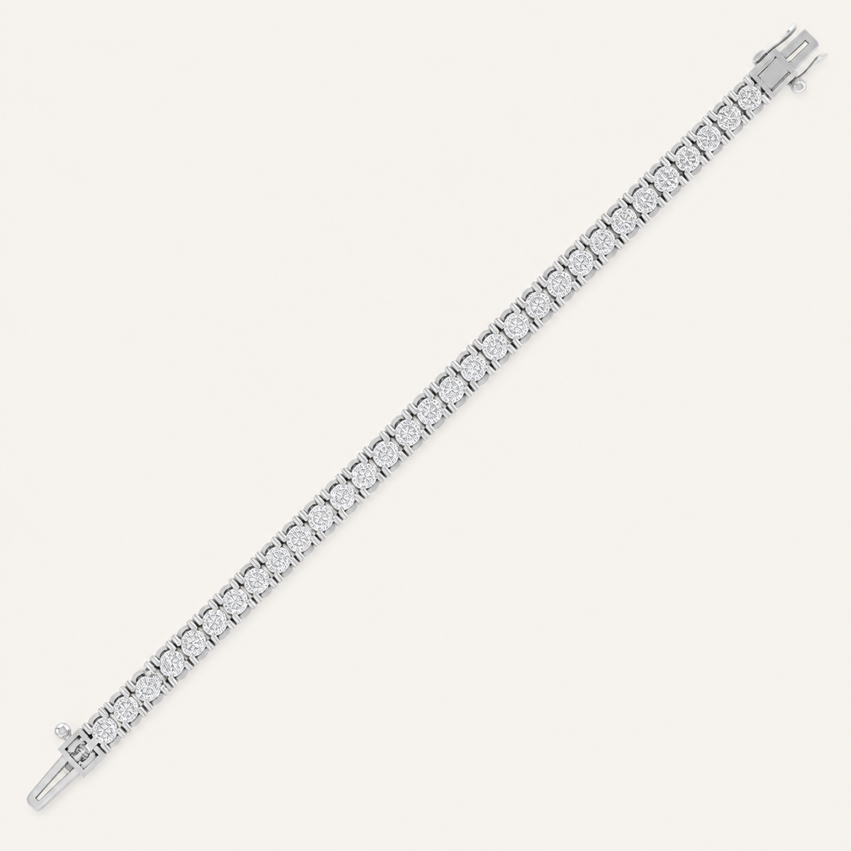 5.00CT Round Cut Lab Grown Diamond Tennis Bracelet