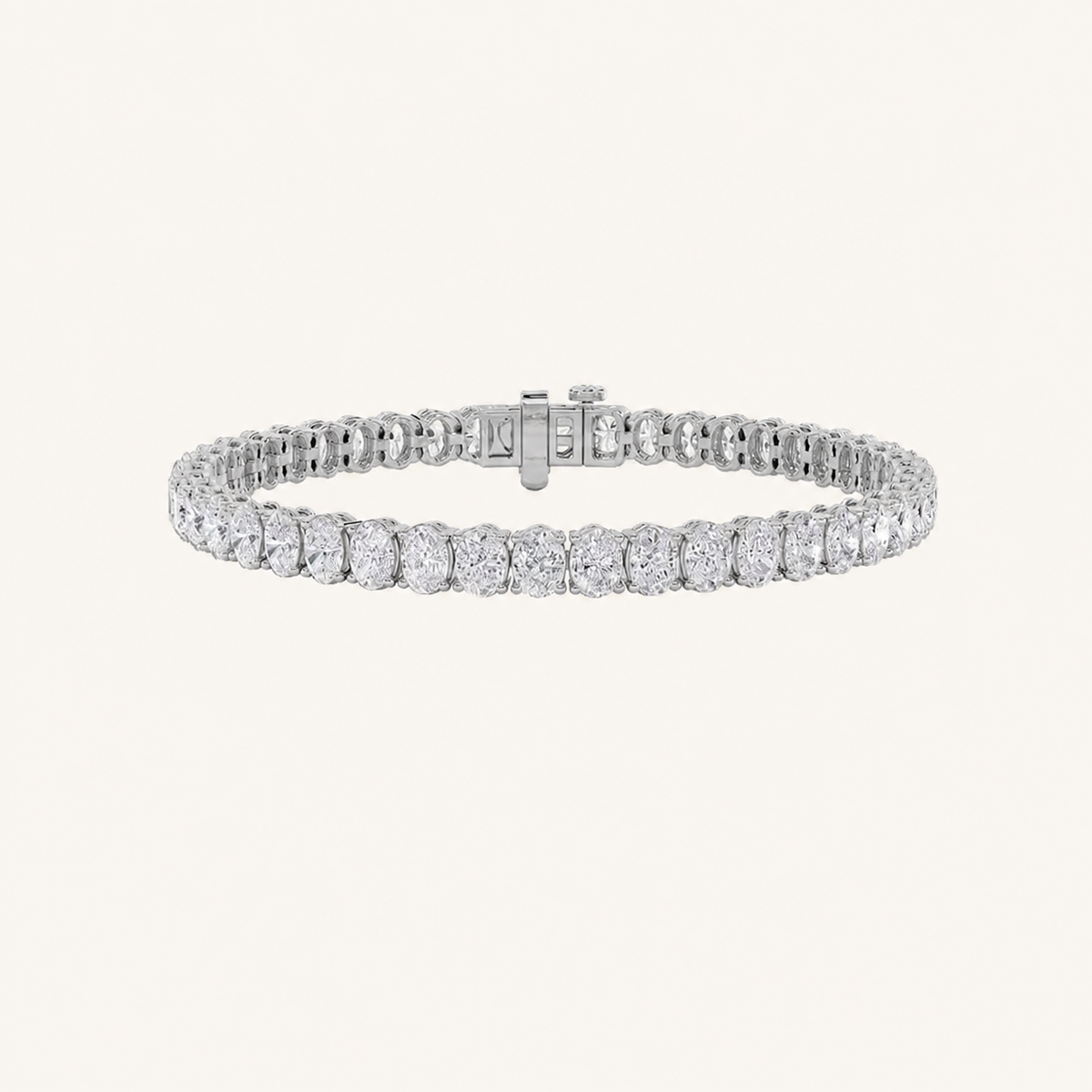 10CT Oval Cut Lab Grown Diamond Tennis Bracelet