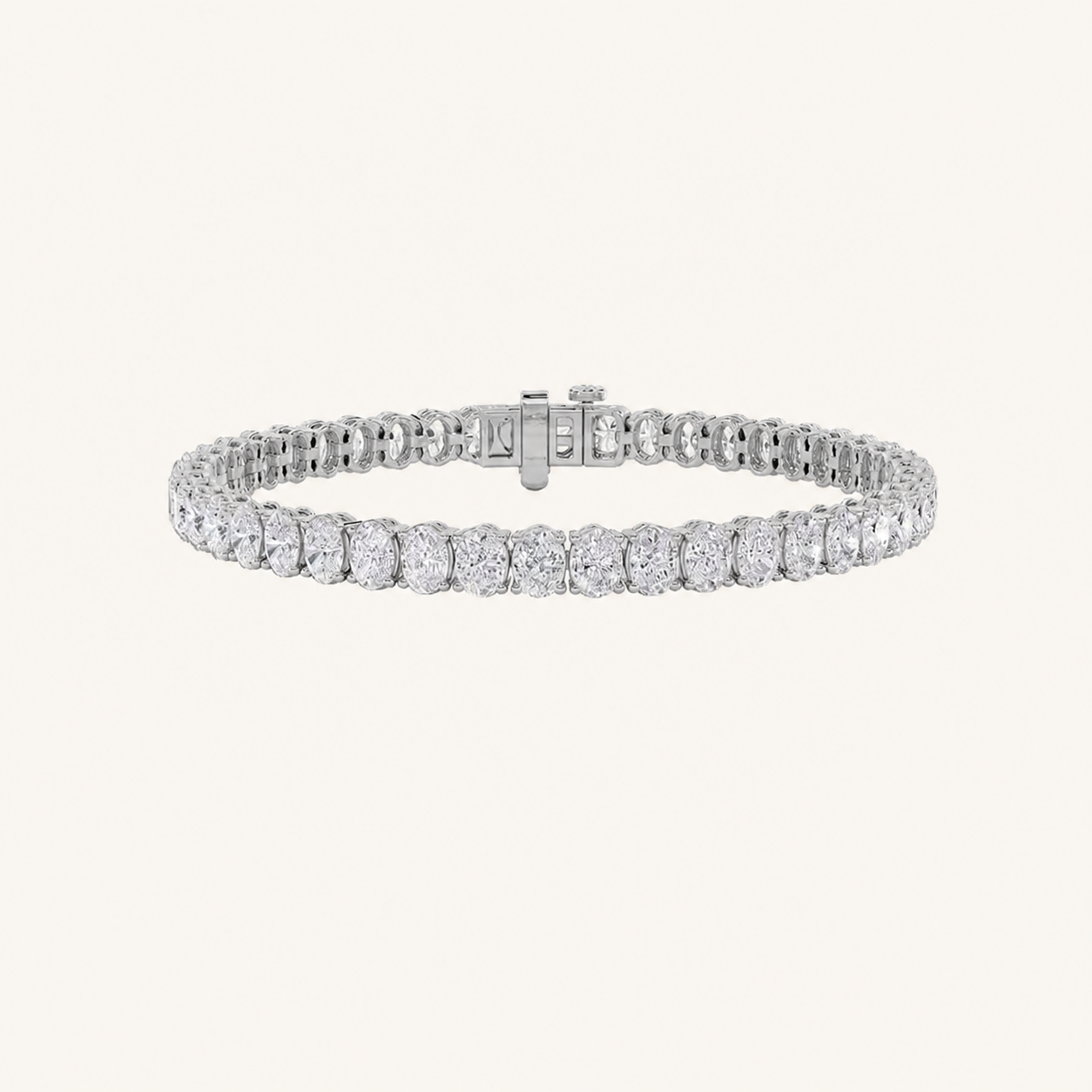 10CT Oval Cut Lab Grown Diamond Tennis Bracelet