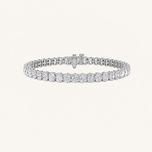 10CT Oval Cut Lab Grown Diamond Tennis Bracelet