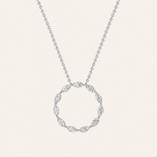 2.25CT Marquise Cut Lab Grown Diamond Pendant Necklace