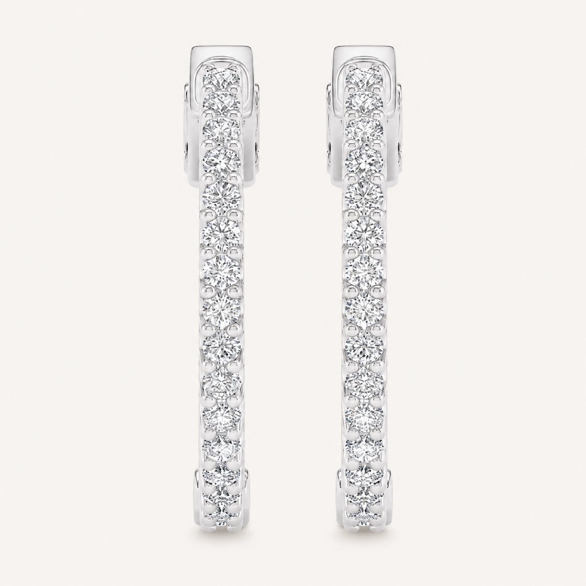0.50CT Round Cut Lab Grown Diamond Hoop Earring