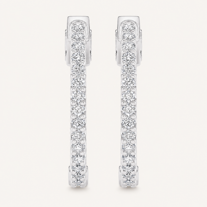 0.50CT Round Cut Lab Grown Diamond Hoop Earring