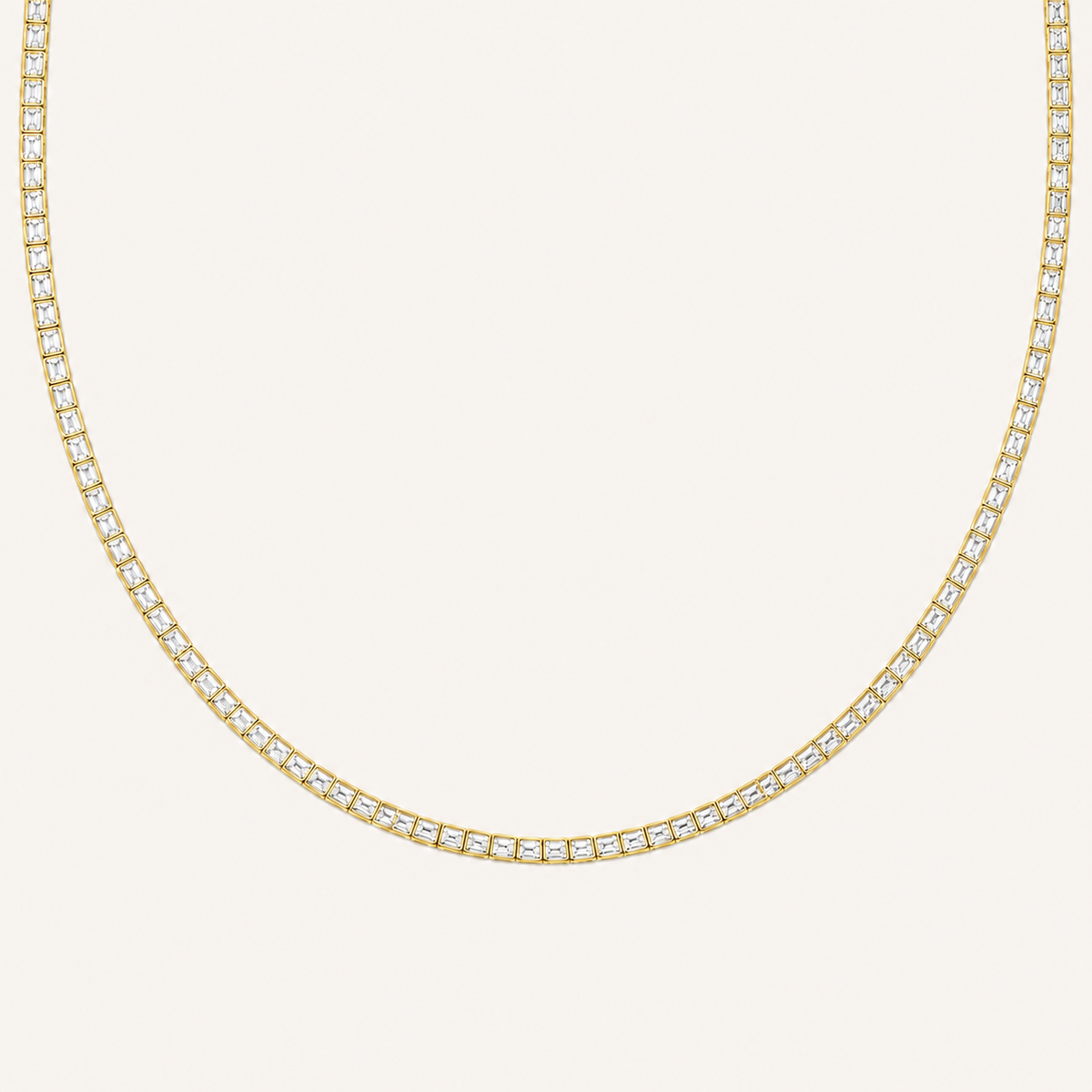 29CT Emerald Cut Lab Grown Diamond Tennis Necklace