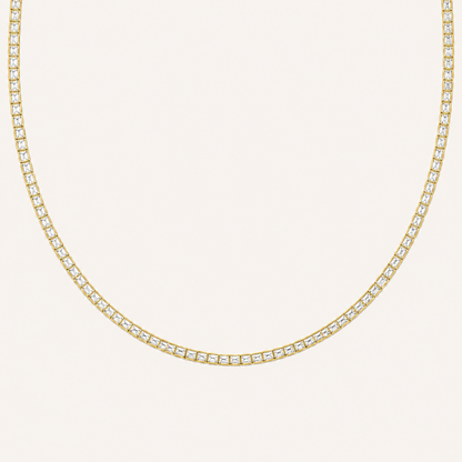 29CT Emerald Cut Lab Grown Diamond Tennis Necklace