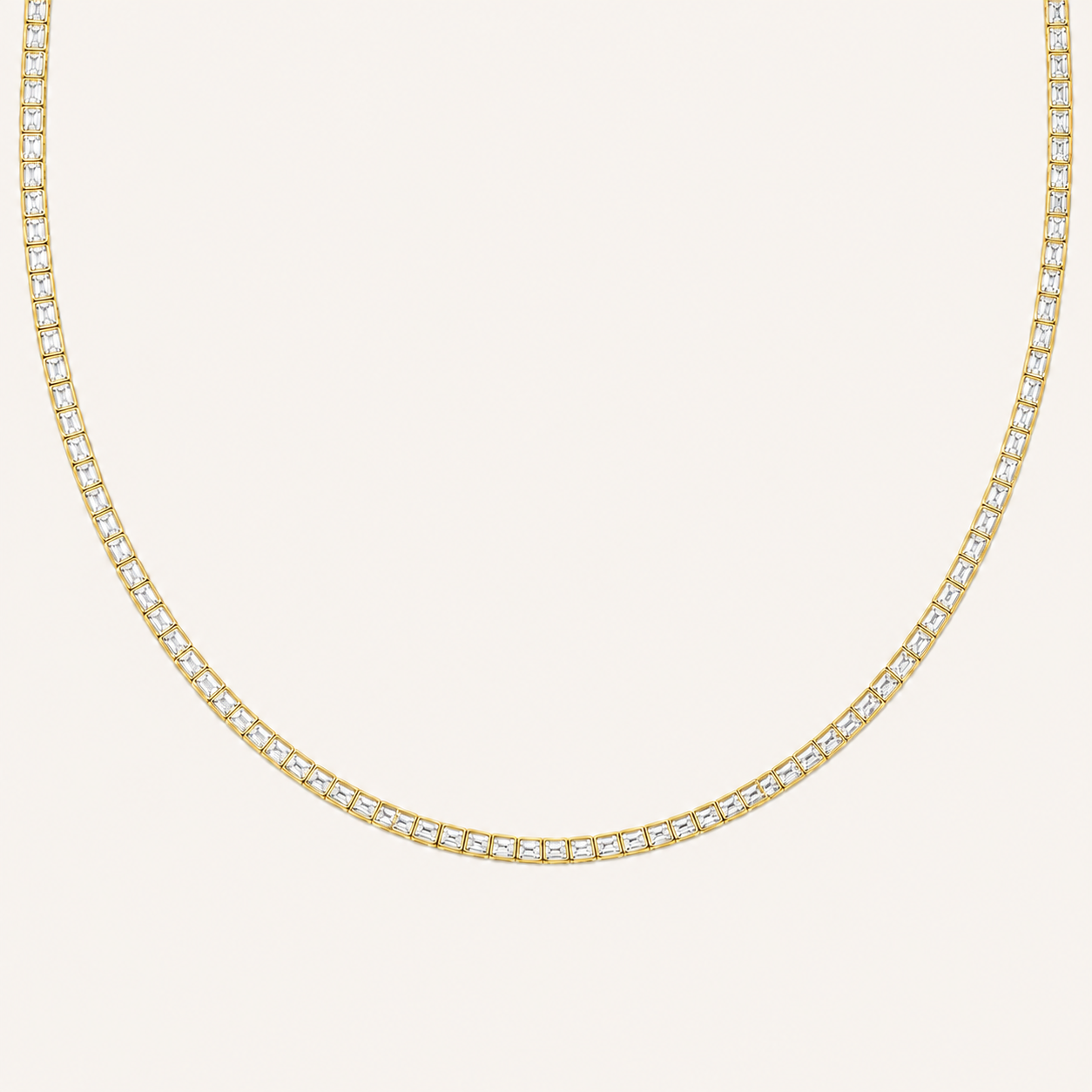21CT Round Cut Lab Grown Diamond Tennis Necklace