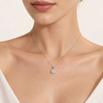 1.00CT Round Cut Certified Lab Grown Diamond Pendant