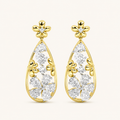 3.75CT Pear Cut Lab Grown Diamond Fancy Flower Earrings
