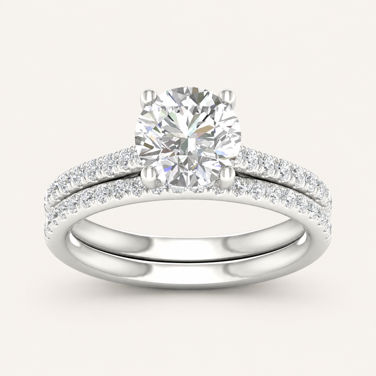 2.50CT Round Cut Lab Grown Diamond Bridal Ring Set
