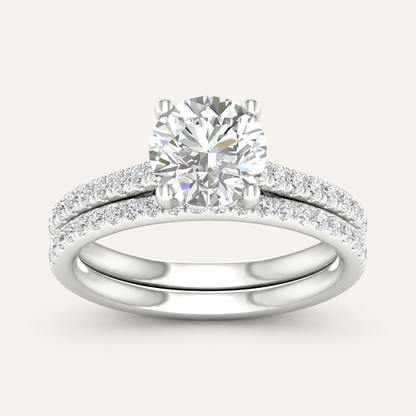2.50CT Round Cut Lab Grown Diamond Bridal Ring Set