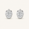3CT Pear Cut Lab Grown Diamond Halo Stud Earrings