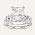5.00CT Princess Cut Lab Grown Diamond Bridal Set