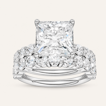 5.00CT Princess Cut Lab Grown Diamond Bridal Set