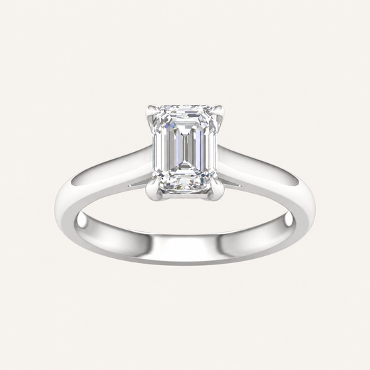 1.50CT Emerald Cut Lab Grown Diamond Solitaire Ring