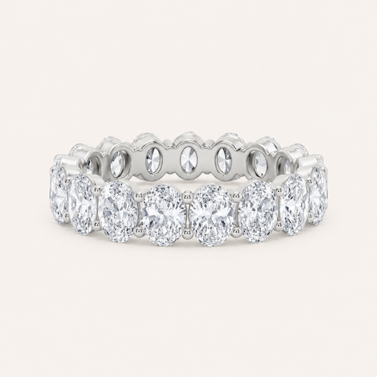 2.75CT Oval Cut Lab Grown Diamond Split Prong Eternity Ring