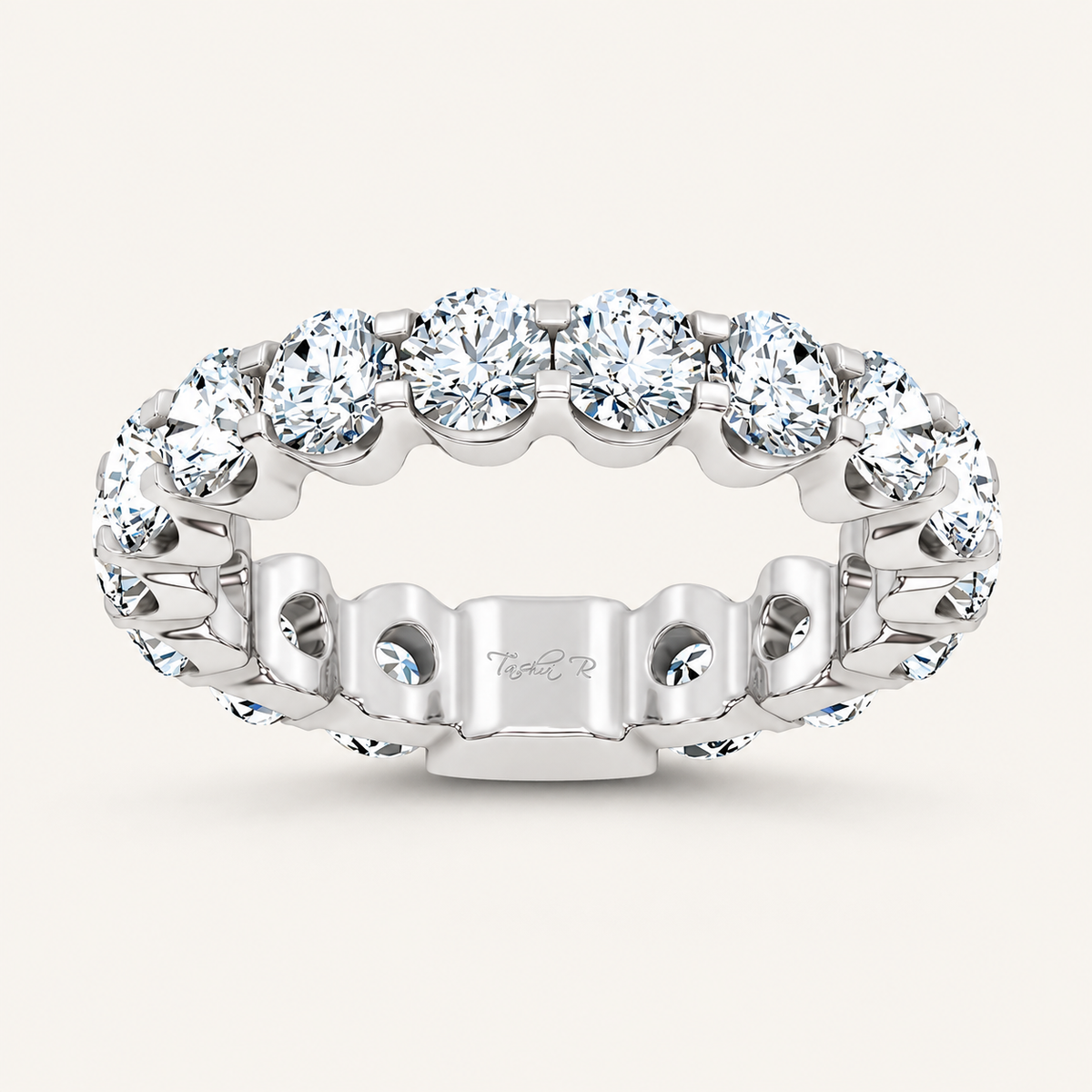 4.00 CT Round Cut Lab Grown Diamond Eternity Band Set