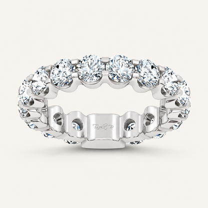 4.00 CT Round Cut Lab Grown Diamond Eternity Band Set