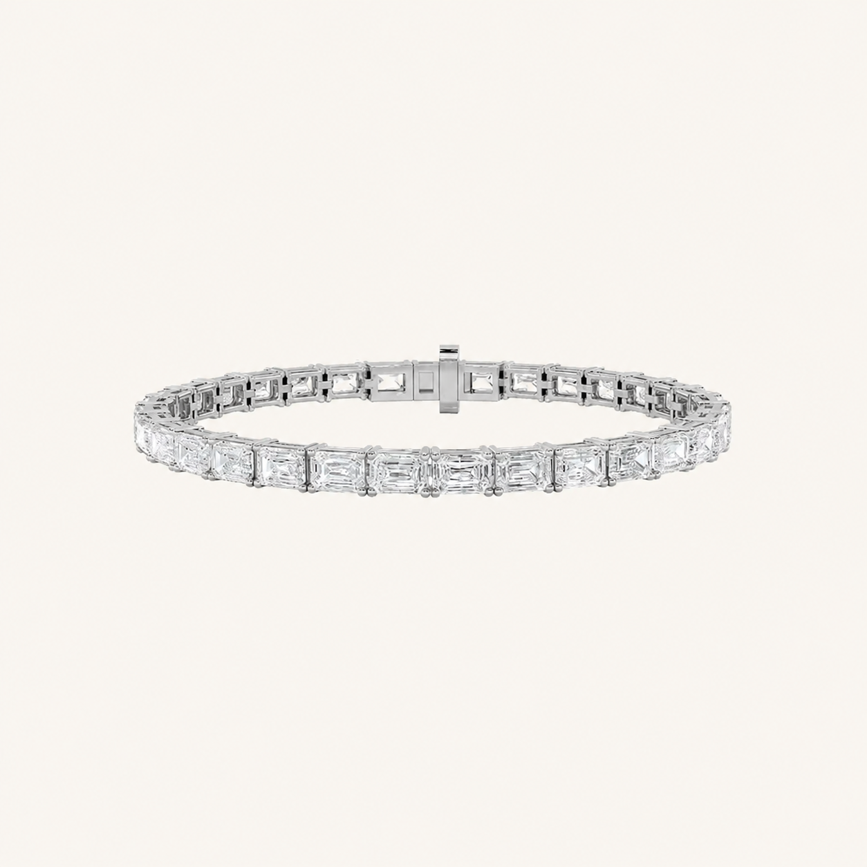 13CT Emerald Cut Lab Grown Diamond Tennis Bracelet