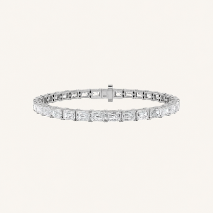 13CT Emerald Cut Lab Grown Diamond Tennis Bracelet