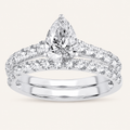 2.03CT Pear Cut Lab Grown Diamond Bridal Set