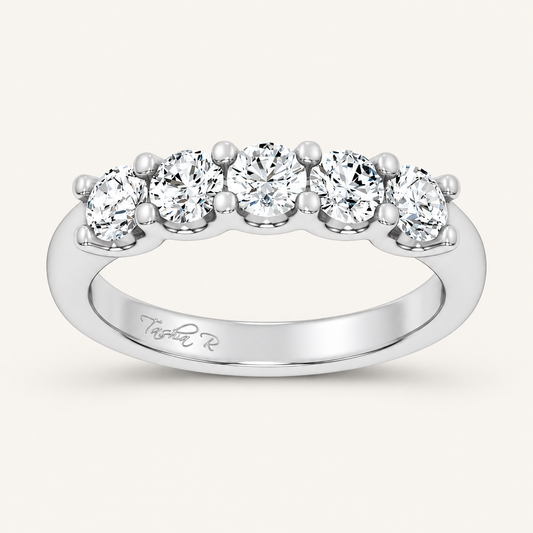 1.00 CT Round Cut Lab Grown Diamond Band Set