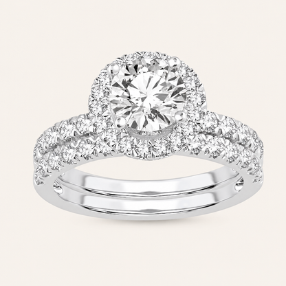 2.00CT Round Cut Lab Grown Diamond Bridal Ring Set