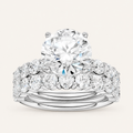 5.00CT Round Cut Lab Grown Diamond Bridal Set