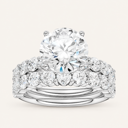 5.00CT Round Cut Lab Grown Diamond Bridal Set
