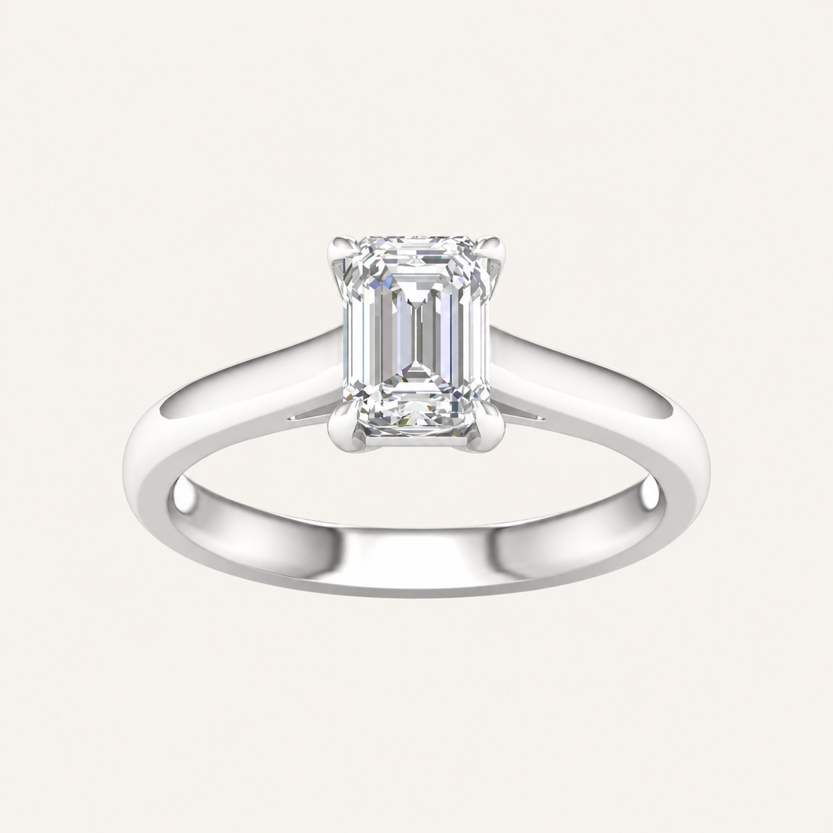 2.00CT Emerald Cut Lab Grown Diamond Solitaire Ring