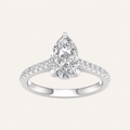 2.25CT Pear Cut Lab Grown Diamond Side Stone Ring