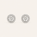 3CT Round Cut Lab Grown Diamond Halo Stud Earrings