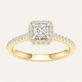 1.00CT Princess Cut Lab Grown Diamond Engagement Ring