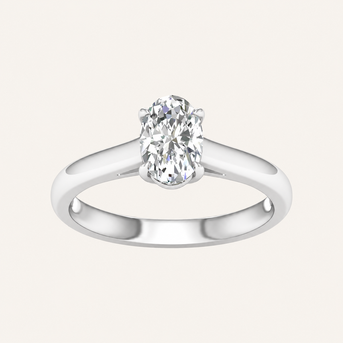 1.00CT Oval Cut Lab Grown Diamond Solitaire Ring