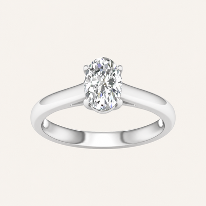 1.00CT Oval Cut Lab Grown Diamond Solitaire Ring