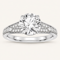2.33 CT Round Cut Lab Grown Diamond Bridal Set Side Stone