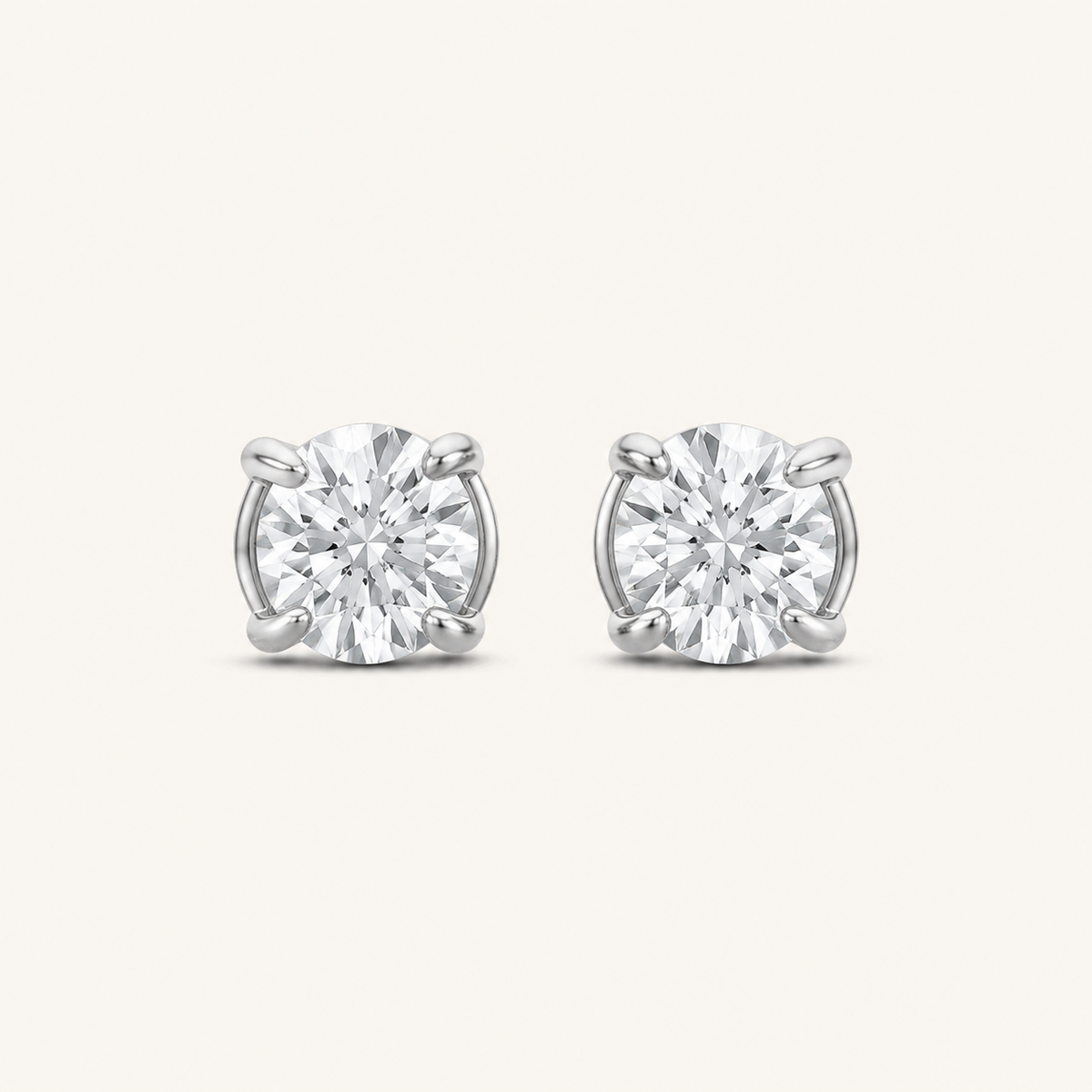 0.25CT Round Cut Lab Grown Diamond Stud Earrings