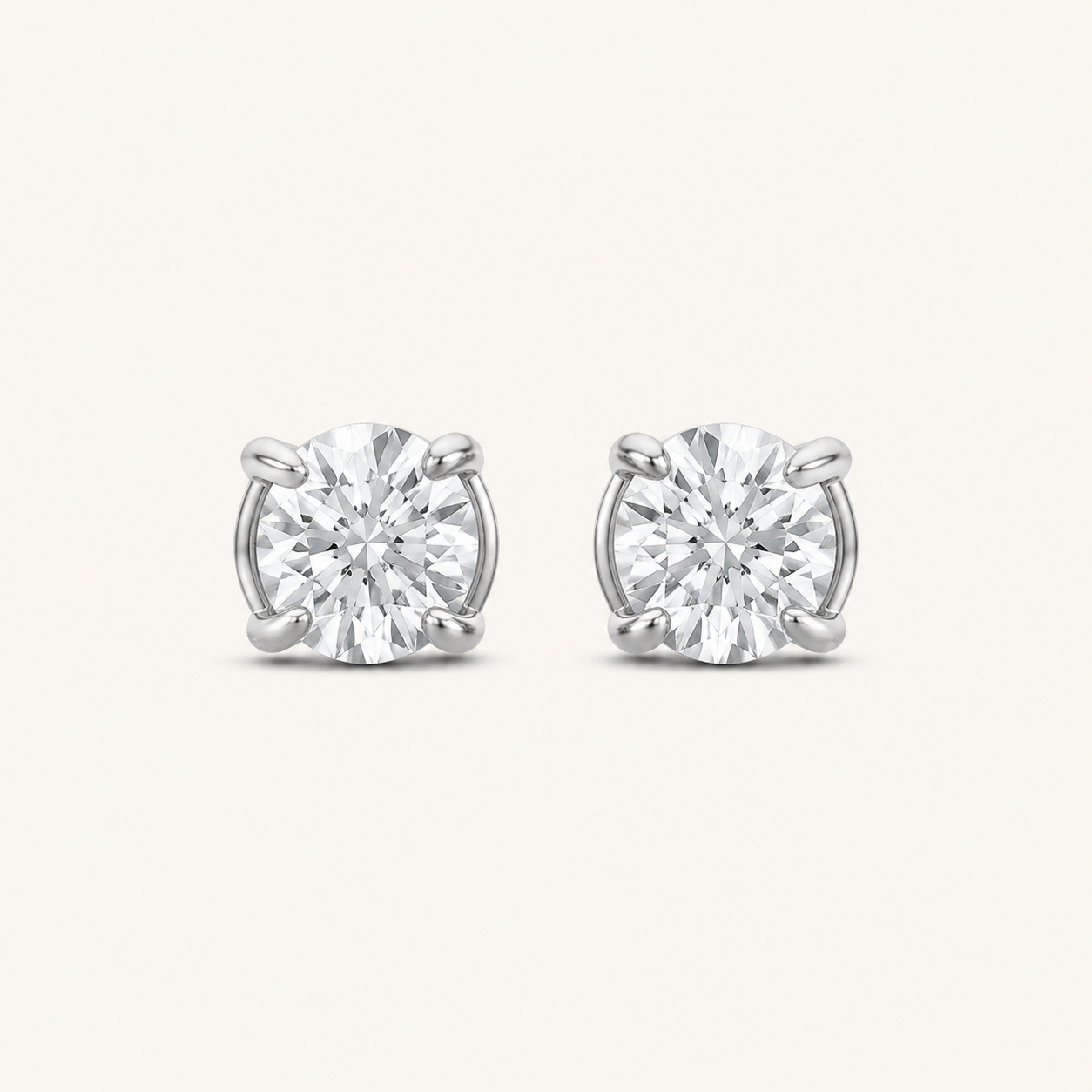 0.25CT Round Cut Lab Grown Diamond Stud Earrings