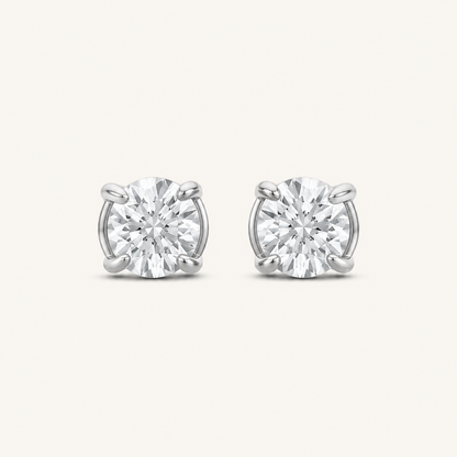 0.25CT Round Cut Lab Grown Diamond Stud Earrings
