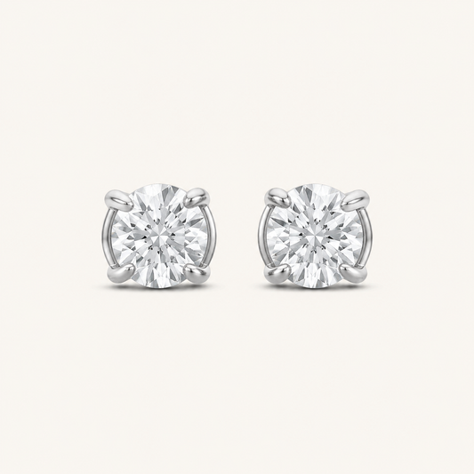 0.25CT Round Cut Lab Grown Diamond Stud Earrings