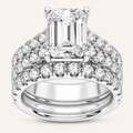 5.00CT Emerald Cut Lab Grown Diamond Bridal Set