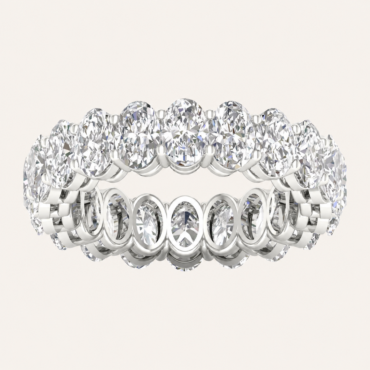 5.00CT Oval Cut Lab Grown Diamond Eternity Band Ring