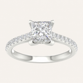 1.75CT Princess Cut Lab Grown Diamond Side Stone Ring