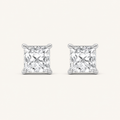 4CT Princess Cut Lab Grown Diamond Classic Basket Set Stud Earrings