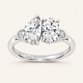 2.17 CT Pear & Oval Cut Lab Grown Diamond Toi Et Moi Ring
