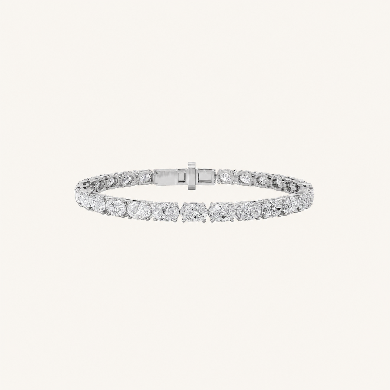 4.5CT Oval Cut Lab Grown Diamond East & West Tennis Bracelet