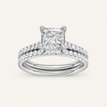 2.50CT Princess Cut Lab Grown Diamond Bridal Set